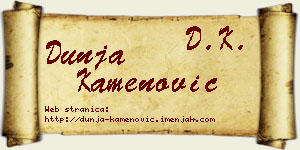 Dunja Kamenović vizit kartica